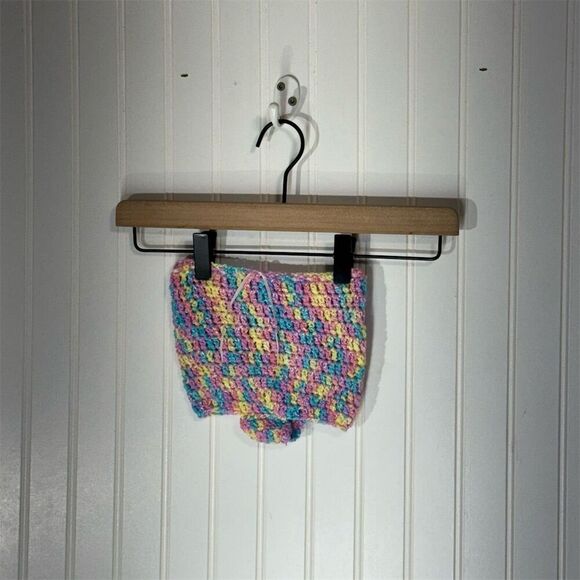 Handmade Baby Crochet Top & Bloomers Rainbow Pastel Sparkle 0–6M Cottagecore - Picture 6 of 9